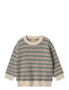 Jacquard Pullover Harlow Tops Knitwear Pullovers Cream Wheat