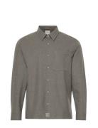 Ls Solid Silk Wool Easy Shirt Tops Overshirts Grey Calvin Klein