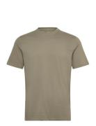 Classic Fit Knit T Shirt Tops T-shirts Short-sleeved Khaki Green Holli...