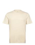 Classic Fit Knit T Shirt Tops T-shirts Short-sleeved Cream Hollister