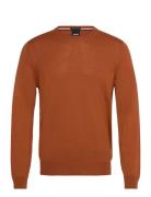 Botto-L Tops Knitwear Round Necks Orange BOSS