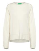 Sweater L/S Tops Knitwear Jumpers Cream United Colors Of Benetton