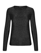 Slskylara Round Neck Ls Tops T-shirts & Tops Long-sleeved Black Soaked...