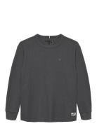 Tetxured Waffle Tee Ls Tops T-shirts Long-sleeved T-shirts Grey Tommy ...