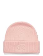 Embossed C Knit Beanie Accessories Headwear Beanies Pink Coach Accesso...