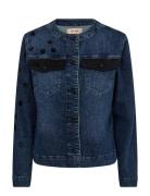 Mmleenah Bouquet Jacket Farkkutakki Denimtakki Blue MOS MOSH