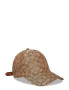 Signature C Jacquard Baseball Cap Accessories Headwear Caps Beige Coac...