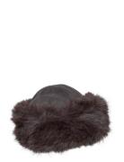 Faux Fur Hat Accessories Headwear Beanies Brown Weekday