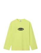 Single Cotton Jerry Tee Ls Tops T-shirts & Tops Long-sleeved Yellow Ma...