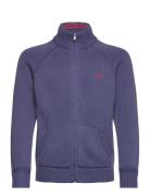 20/2 Cotton-Raglan Fz Ls-Sv-Fuz Tops Knitwear Cardigans Blue Ralph Lau...