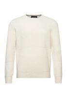 H-Hidole Tops Knitwear Round Necks Cream BOSS