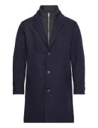Detachable Collar Lapel Coat Villakangastakki Pitkä Takki Navy Lindber...