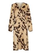 Mschclarette Irida Dress Aop Polvipituinen Mekko Beige MSCH Copenhagen