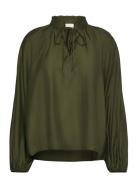 Ihkarlani Ls Tops Shirts Long-sleeved Green ICHI