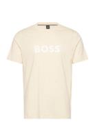 T-Shirt Rn Tops T-shirts Short-sleeved Cream BOSS