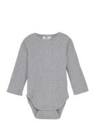 Body Ls Rib Pitkähihainen Body Grey En Fant