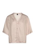 Sateen Aop_Top Toppi Beige BOSS