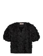 Rosie Jacket Tops Blouses Short-sleeved Black A-View