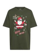 Jjchristmas Tee Ss Crew Neck Jnr Tops T-shirts Short-sleeved Khaki Gre...