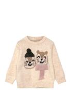 Knit Embroidered Sweater Tops Knitwear Pullovers Cream Mango