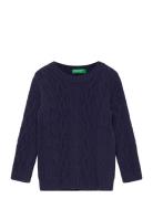 Sweater L/S Tops Knitwear Pullovers Navy United Colors Of Benetton