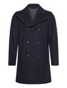 Recycled Pea Coat Villakangastakki Pitkä Takki Navy Lindbergh