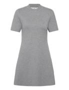 Fine-Knit Flared Dress Lyhyt Mekko Grey Mango
