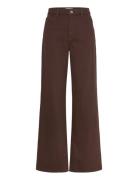 Danila High-Waisted Wide-Leg Jeans Bottoms Jeans Wide Brown Mango