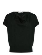 Short-Sleeved Top With Draped Neckline Tops T-shirts & Tops Short-slee...