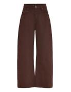 Wide-Leg Mid-Rise Loose-Fit Jeans Bottoms Jeans Wide Brown Mango