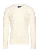 20/2 Cotton-Cable Cn-Tp-Swt Tops Knitwear Pullovers White Ralph Lauren...
