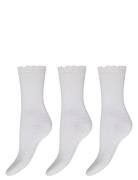Decoy Ankle W. Pattern 3-Pack Lingerie Socks Regular Socks White Decoy