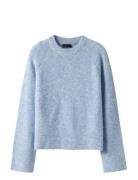 Nlfkleave Ls Short Knit Noos Tops Knitwear Pullovers Blue LMTD