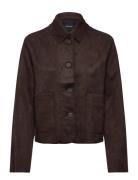 Vmhazelfelia Ls Faux Suede Jacket Nahkatakki Brown Vero Moda