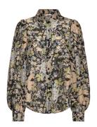 Striped Organza Blouse** Tops Blouses Long-sleeved Green By Ti Mo