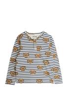 E.t Stripe Aop Grandpa Tops T-shirts Long-sleeved T-shirts White Mini ...