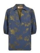 Mmalina Kleo Shirt Tops Blouses Short-sleeved Blue MOS MOSH