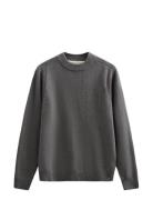 Akrico Lambswool Knit Tops Knitwear Round Necks Grey Anerkjendt