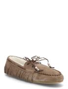 Shearling Leather Moccasins Aamutossut Sisäkengät Brown Mango