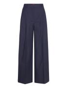 Harenau Bottoms Trousers Wide Leg Navy HUGO