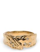 Sol Organic Shaped Crystal Ring Gold-Plated Sormus Korut Gold Pilgrim