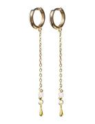 Alda - Chain Hoop Earrings Drop Accessories Jewellery Earrings Hoops G...