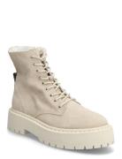 Skylar Shoes Boots Ankle Boots Laced Boots Beige Steve Madden
