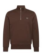 Half Zip Sweatshirt Tops Sweat-shirts & Hoodies Sweat-shirts Brown Fre...