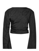 Structured Blouse Tops Blouses Long-sleeved Black Gina Tricot