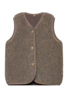 Vest Wool Teddy W. Lining Toppaliivi Brown Huttelihut