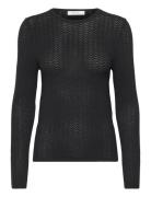 Slfnaja Tight Ls Knit O-Neck Tops Knitwear Jumpers Black Selected