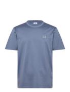Logo Patch T-Shirt Tops T-shirts Short-sleeved Blue C.P. Company