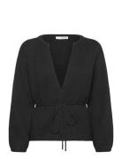 Lisette Knit Cardigan Tops Knitwear Cardigans Black A-View