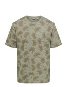 Onsmaldini Aop Reg. Ss Aop Tee Tops T-shirts Short-sleeved Khaki Green...